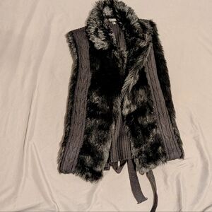 XOXO‎ Black Faux Fur Vest